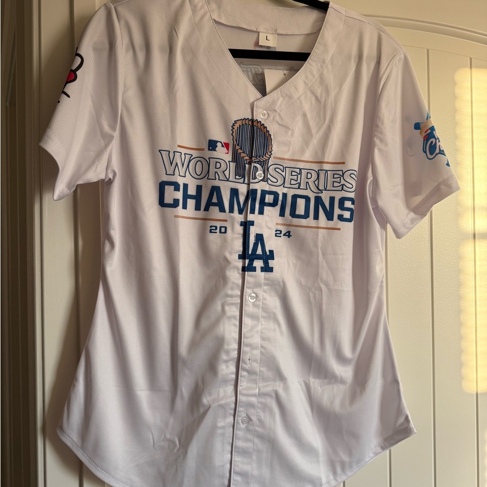 Hello Kitty White World Series Champions Baseball Jersey